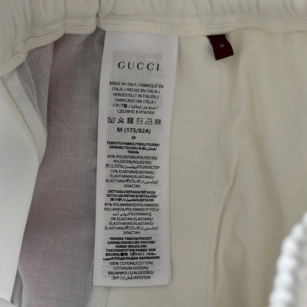Gucci Neoprene Web Stripe Technical Track Shorts sz M